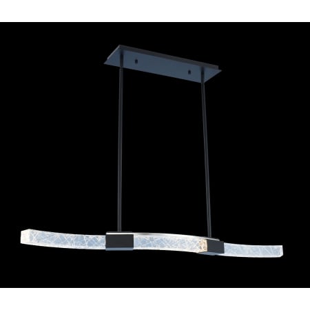 Allegri Athena 40" Wide LED Linear Chandelier with Firenze Crystal Matte Black / Polished Nickel