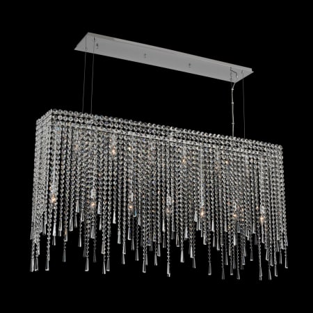 Allegri Gocce 56" Wide Linear Waterfall Chandelier with Firenze Crystal Chrome