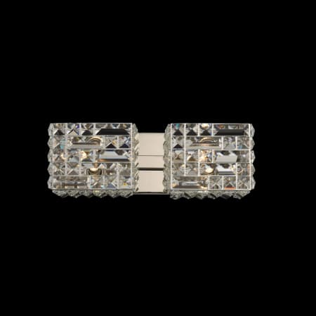 Allegri Marazzi 2 Light 14" Wide LED Bathroom Vanity Light with Firenze Crystal Polished Nickel