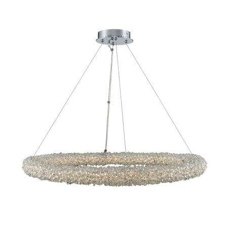 Allegri Lina 32" Wide LED Ring Chandelier with Firenze Crystal Chrome