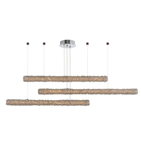 Allegri Lina 3 Light 60" Wide LED Crystal Linear Chandelier Polished Chrome / Clear Firenze
