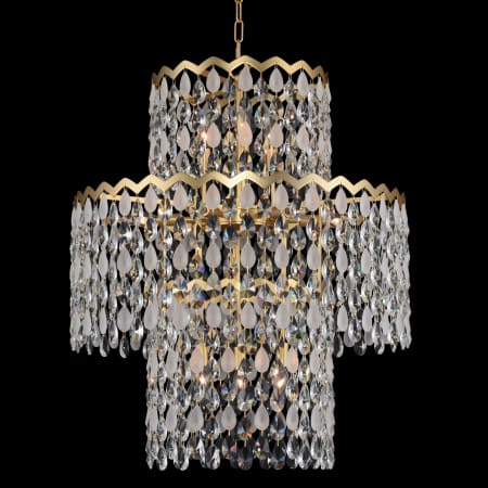 Allegri Caretta 27" Wide Drum Chandelier with Firenze Crystal Antique Brass