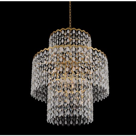 Allegri Caretta 35" Wide Drum Chandelier with Firenze Crystal Antique Brass
