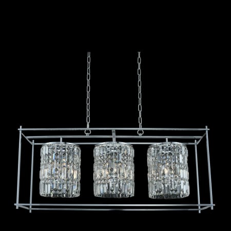 Allegri Joni 3 Light 44" Wide Linear Chandelier with Firenze Crystal Chrome