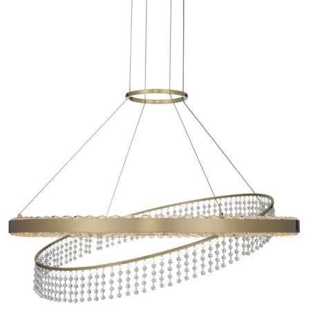 Allegri Saturno 28" Wide LED Ring Chandelier with Firenze Crystal Brushed Brass