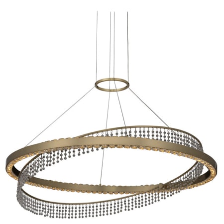 Allegri Saturno 36" Wide LED Ring Chandelier with Firenze Crystal Brushed Brass