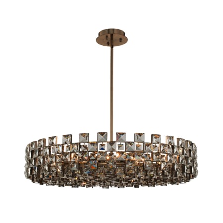 Allegri Piazze 12 Light 36" Wide Crystal Pendant Brushed Champagne Gold