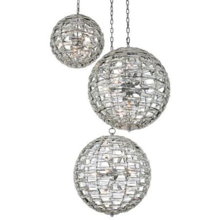 Allegri Alta 27 Light 40" Wide Crystal Multi Light Pendant - (3) 18" Spheres Polished Chrome