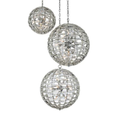 Allegri Alta 36 Light 48" Wide Crystal Multi Light Pendant - (2) 26" and (1) 36" Spheres Polished Chrome