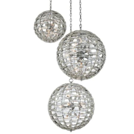 Allegri Alta 30 Light 44" Wide Crystal Multi Light Pendant - (2) 18" and (1) 26" Spheres Polished Chrome