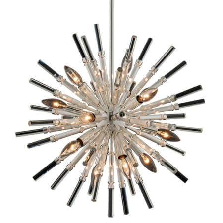 Allegri Sprazzo 14 Light 22" Wide Crystal Sputnik Chandelier Polished Silver / Clear Firenze