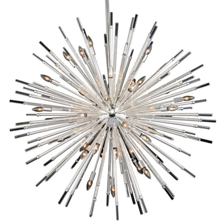 Allegri Sprazzo 36 Light 48" Wide Crystal Sputnik Chandelier Polished Silver / Clear Firenze