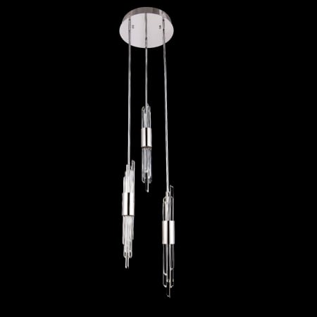 Allegri Lucca 14" Wide LED Crystal Multi Light Pendant Polished Chrome