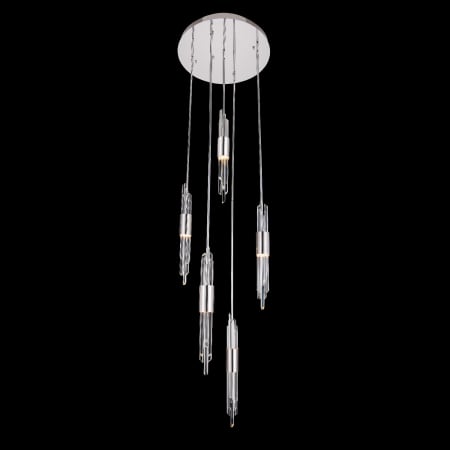Allegri Lucca 24" Wide LED Crystal Multi Light Pendant Polished Chrome