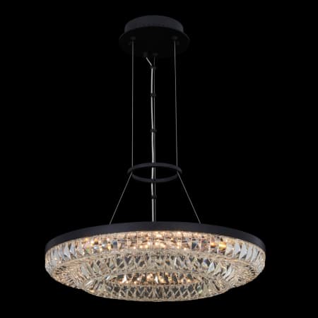 Allegri Zaga 20" Wide LED Crystal Pendant Matte Black