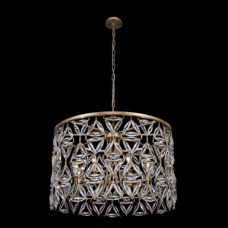 Allegri Triangulo 8 Light 34" Wide Crystal Drum Chandelier True Brass