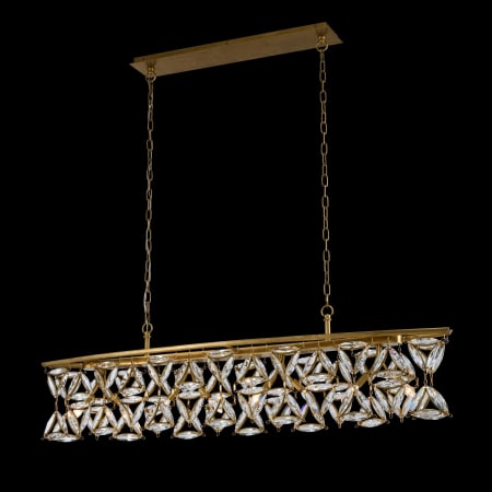 Allegri Triangulo 8 Light 60" Wide Crystal Linear Pendant True Brass