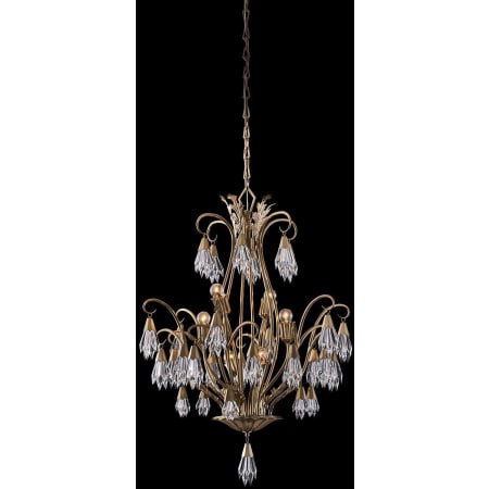 Allegri Tulipani 6 Light 28" Wide Crystal Empire Chandelier Winter Brass