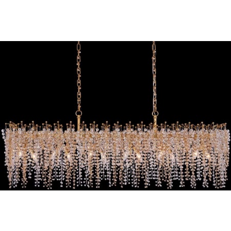 Allegri Fuji 12 Light 60" Wide Crystal Linear Pendant True Brass