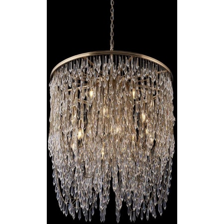Allegri Frangia 18 Light 34" Wide Crystal Pendant Brushed Champagne Gold