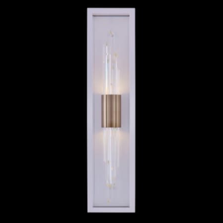 Allegri Lucca Esterno 30" Tall LED Wall Sconce Brushed Champagne Gold / Matte White