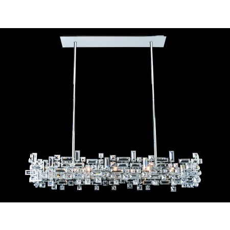 Allegri Vermeer 8 Light 44" Wide Crystal Linear Chandelier Chrome with Clear Crystals