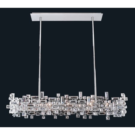 Allegri Vermeer 8 Light 44" Wide Crystal Linear Chandelier Chrome / Clear Swarovski Elements
