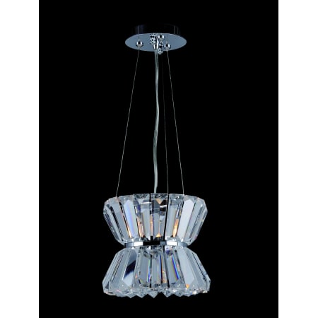 Allegri Armanno 1 Light Mini Pendant Chrome with Clear Crystals
