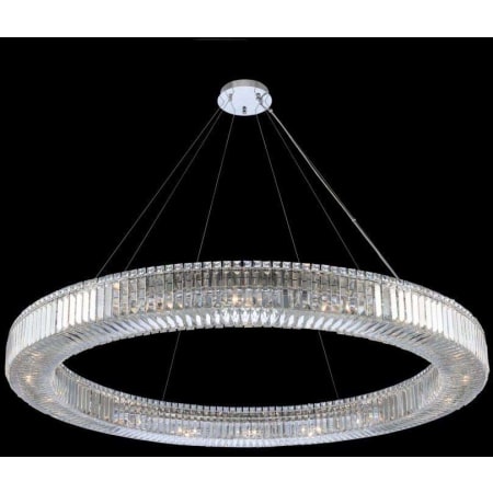 Allegri Rondelle 18 Light 60" Wide Crystal Pendant Chrome
