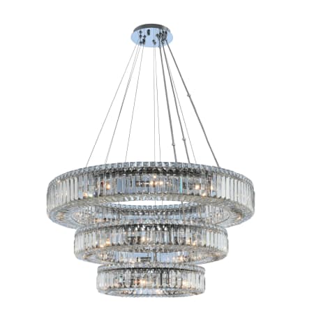 Allegri Rondelle 3 Light 36" Wide Ring Chandelier with Firenze Crystal Chrome