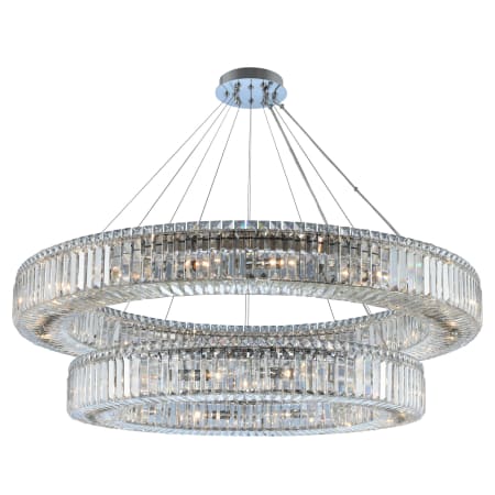 Allegri Rondelle 2 Light 47" Wide Ring Chandelier with Firenze Crystal Chrome
