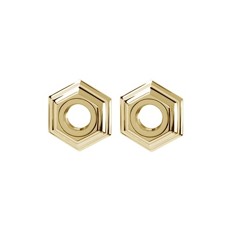 Alno Contemporary Hexagon Grab Bar Bracket Anchors from the Nicole Collection Polished Brass
