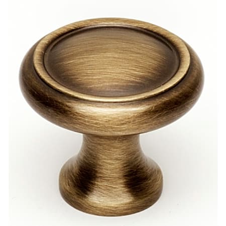 Alno Knobs 1" Ringed Round Solid Brass Mushroom Cabinet Knob / Drawer Knob Antique English