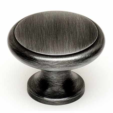 Alno Knobs - 1-1/4" Round Contemporary Solid Brass Mushroom Cabinet Knob / Drawer Knob Antique Pewter