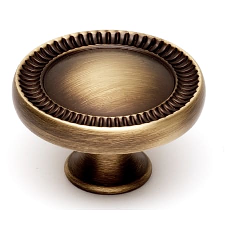 Alno Regal 1-1/2" Round Mushroom Ridged Edge Traditional Solid Brass Cabinet Knob / Drawer Knob Antique English Matte