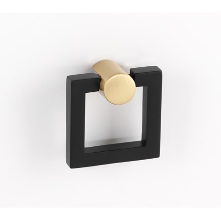 Alno Modern Urban 1-1/2 Inch Wide Square Cabinet Pull Drop Ring with Round Mount Satin Brass / Bronze
