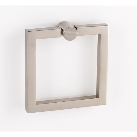 Alno 3-1/2 Inch Wide Square Cabinet Pull Ring with Round Mount Satin Nickel