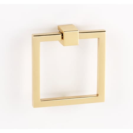 Alno 2-1/2 Inch Square Cabinet Pull Ring with Square Mount Polished Brass