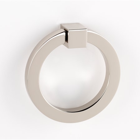 Alno 3 Inch Wide Round Ring Cabinet Pull with Square Mount Polished Nickel