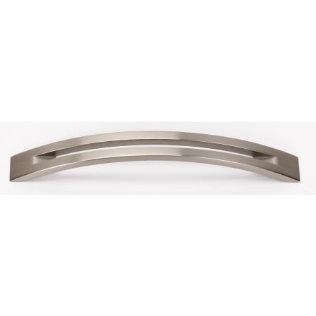 Alno Modern Slit Top 6" Center to Center Arch Bow Solid Brass Cabinet Handle / Drawer Pull Satin Nickel