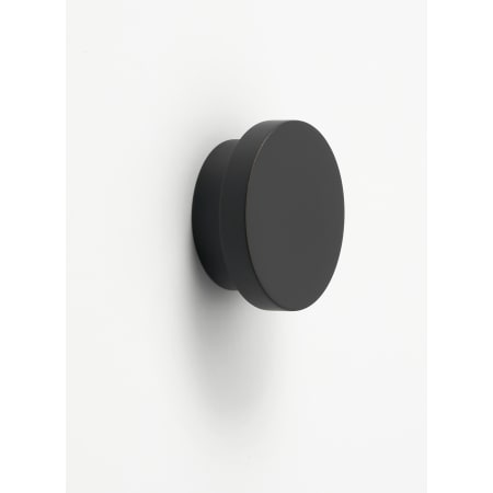 Alno Redondo 1-1/2" Round Flat Dish Modern Mushroom Solid Brass Cabinet Knob / Drawer Knob Matte Black