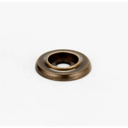 Alno Traditional 1" Round Solid Brass Cabinet Knob Backplate with Beveled Edge Antique English