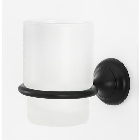 Alno Royale 5" Wall Mounted Bathroom Frosted Glass Tumbler with Brass Mounting Bracket Bronze
