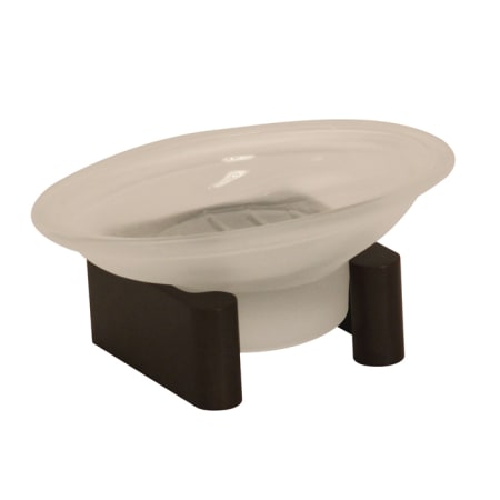Alno Luna Free Standing Glass Soap Dish with Brass Base Bronze