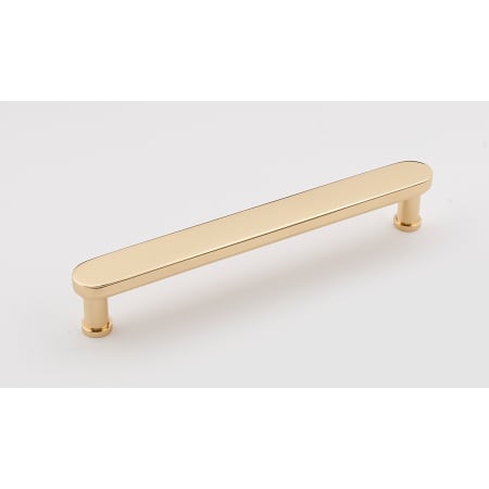 Alno Moderne 6" Center to Center Modern Flat Bar Solid Brass Cabinet Handle / Drawer Pull Unlacquered Brass