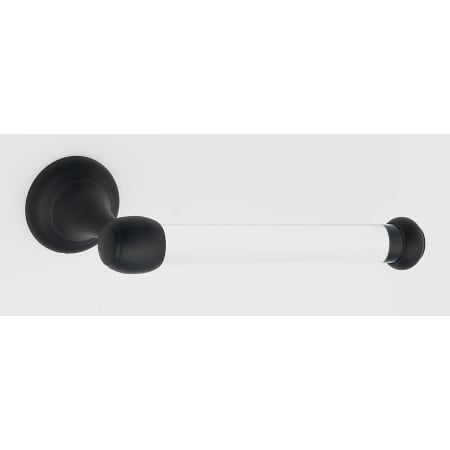 Alno Royale Modern 7-1/16" Wide Single Post Slide On Toilet Paper Holder with Acrylic Post Matte Black