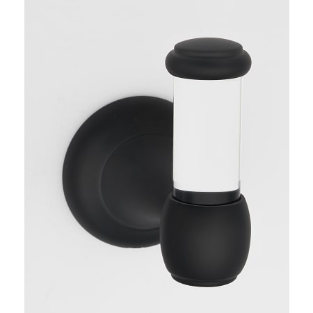 Alno Royale 1-3/4"W Contemporary Luxe Acrylic Single Robe / Towel Bathroom Hook with Solid Brass Mount Matte Black