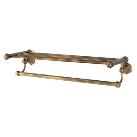 Alno Nicole 26"W Towel Rack Shelf with Towel Bar - Made from Solid Brass Antique English Matte