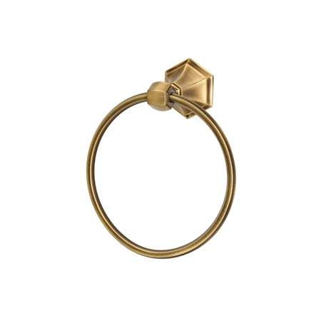 Alno Nicole 7" Round Solid Brass Bathroom Towel Ring with Geometric Mount Antique English Matte
