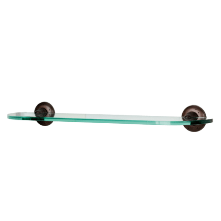 Alno Sierra 18"W Distressed Rustic Glass Bathroom Shelf with Solid Bronze Mounts Dark Bronze